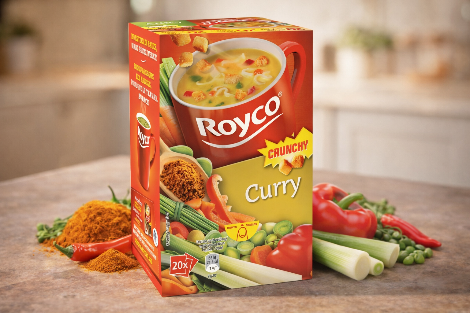 Royco soupe curry et croutons