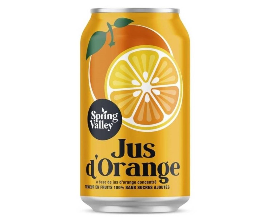 Spring Valley jus d'orange CAN 24x33cl - Pureté fruitée à emporte