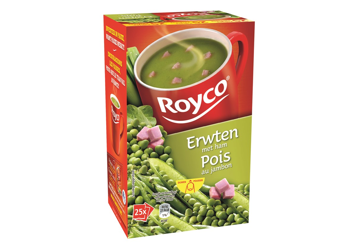 Royco erwten en ham 25st