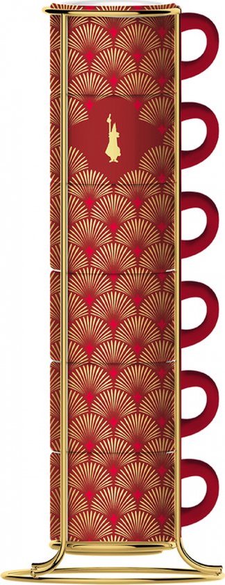Bialetti Deco Glamour rood Kopjes 90 ml 6st